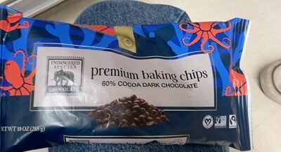 Dark Chocolate 60% Cocoa Premium Baking Chips, Dark Chocolate
