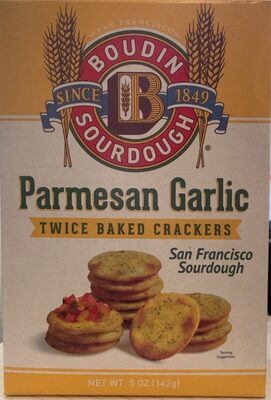 Parmesan Garlic Twice Baked Crackers San Francisco Sourdough, Parmesan Garlic