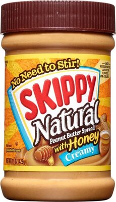 Skippy, Natural Creamy Peanut Butter Spread With Honey, Honey