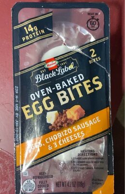 Eggs, Chorizo Sausage & 3 Cheeses Oven-Baked Egg Bites, Eggs; Chorizo Sausage; 3 Cheeses