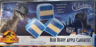 Cakebites Jurassic Raptor Blue, 2 Oz, 4 Count, Blue Berry; Apple