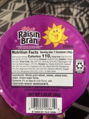 Kellogg's Raisin Bran Cereal 1.25oz