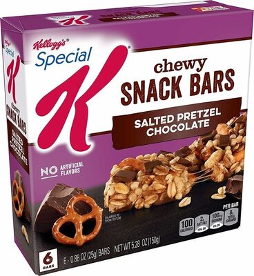 Salted Pretzel Chocolate Chewy Snack Bars, Chocolate