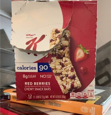 Red Berries Flavored Chewy Snack Bars, Red Berries