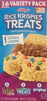 Kellogg's Rice Krispies Treats Crispy Marshmallow Squares Variety Pack, 0.78 Oz, 16 Count, Milk Chocolate