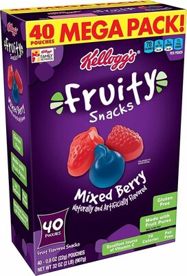 Mixed Berry Flavored Fruit Flavored Fruity Snacks, Mixed Berry