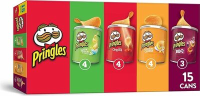 Pringles Potato Crisps, 15 Count, 20.6 Oz, Sour Cream; Onion; BBQ; Cheddar Cheese