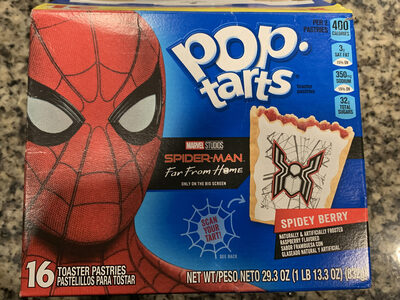 Spidey Berry Frosted Raspberry Flavored Toaster Pastries, Spidey Berry