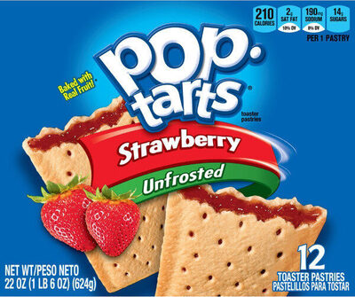 Unfrosted Strawberry Toaster Pastries, Strawberry