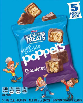 Snap Crackle Poppers Crispy Marshmallow Squares, Chocolate