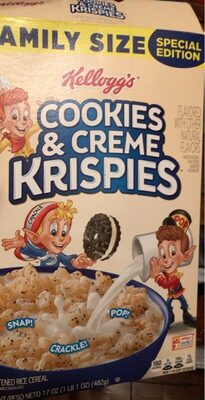 Cookies & Creme Flavored Sweetended Rice Cereal, Cookies & Creme