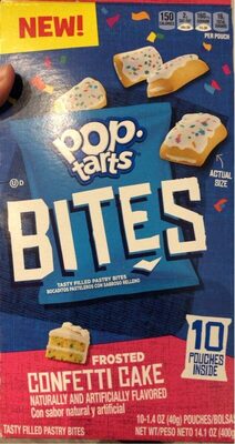 Frosted Confetti Cake Flavored Tasty Filled Pastry Bites, Frosted Confetti Cake