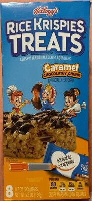 Caramel Chocolatey Chunk Flavored Crispy Marshmallow Squares, Caramel Chocolatey Chunk
