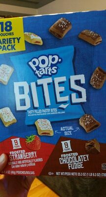 Frosted Strawberry, Frosted Chocolatey Fudge Flavored Tasty Filled Pastry Bites, Frosted Strawberry, Frosted Chocolatey Fudge