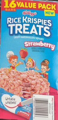 Strawberry Flavored Crispy Marshmallow Squares, Strawberry