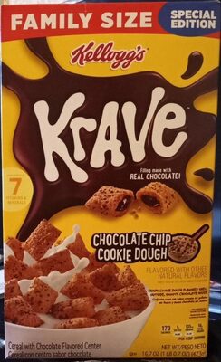 Chocolate Chip Crispy Cookie Dough Flavored Shell Outside, Smooth Chocolate Inside Cereal, Chocolate Chip Cookie Dough