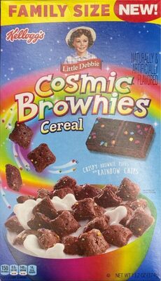 Cosmic Brownies Flavored Crispy Brownie Puffs With Rainbow Chips Cereal, Cosmic Brownies