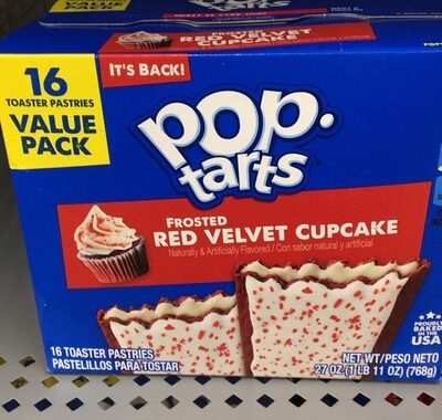 Frosted Red Velvet Cupcake Flavored Toaster Pastries, Frosted Red Velvet Cupcake