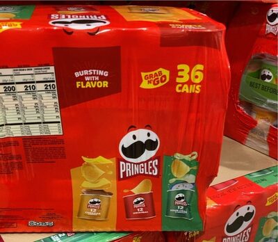 Pringles Potato Crisps, 36 Count, 49 Oz, Sour Cream & Onion; Cheddar Cheese