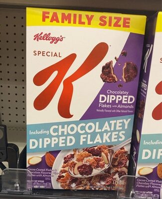 Dipped Chocolatey Flavored Almond Cocoa-Coated Flakes & Chocolatey Dipped Flakes With Almonds Cereal, Dipped Chocolatey Almond