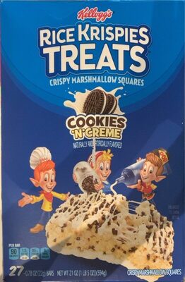 Cookies 'N' Creme Flavored Crispy Marshmallow Squares, Cookies 'N' Creme