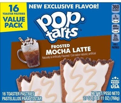 Frosted Mocha Latte Flavored Toaster Pastries, Frosted Mocha Latte