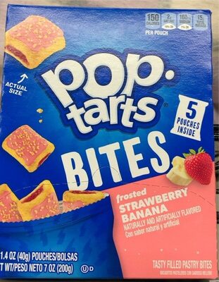 Frosted Strawberry Banana Tasty Filled Pastry Bites, Strawberry; Banana