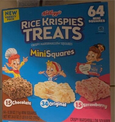 Mini Crispy Marshmallow Squares, Chocolate; Strawberry