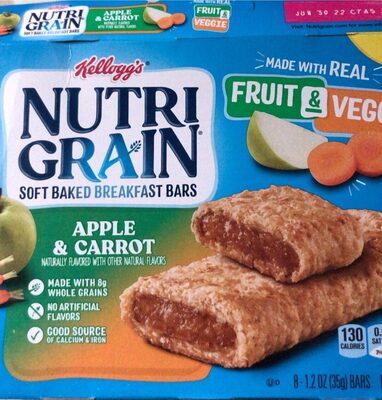 Apple & Carrot Soft Baked Breakfast Bars, Apple; Carrot