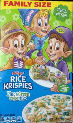 Blue & Green Color Mix Toasted Rice Cereal, Blue & Green Color Mix