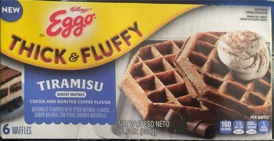 Thick & Fluffy Tiramisu Cocoa And Roasted Coffee Flavor Waffles, Cocoa; Roasted Coffee
