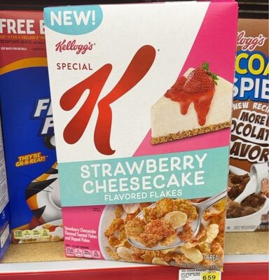 Strawberry Cheesecake Flavored Toasted Flakes And Dipped Flakes Cereal, Strawberry Cheesecake