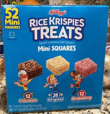 Mini Crispy Marshmallow Squares, Chocolate; Strawberry