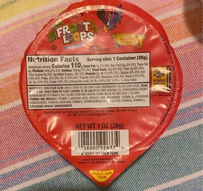 Kellogg's Froot Loops Cereal Reduced Sugar 1oz