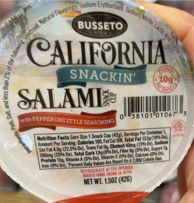 Salami Snack Cup With Pepperoni Style Seasoning