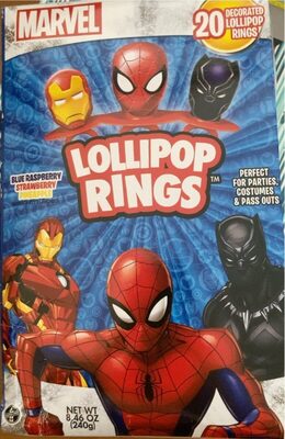 Blue Raspberry, Strawberry, Pineapple Flavored Lollipop Rings, Blue Raspberry, Strawberry, Pineapple