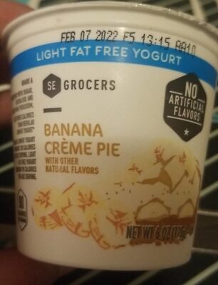 Banana Creme Pie Light Fat Free Yogurt, Banana Creme Pie