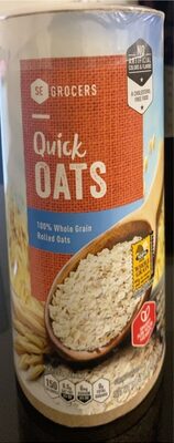 100% Whole Grain Rolled Quick Oats, Whole Grain