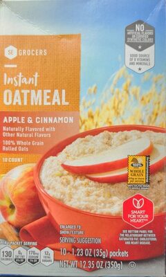 Apple & Cinnamon Flavored Instant Oatmeal, Apple & Cinnamon