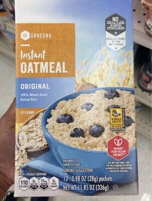 Original 100% Whole Grain Rolled Oats Instant Oatmeal, Original