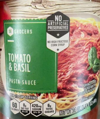 Tomato & Basil Pasta Sauce, Tomato & Basil