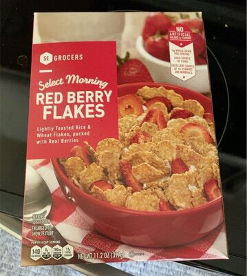 Red Berry Lightly Toasted Rice & Wheat Flakes, Packed With Real Berries, Red Berry