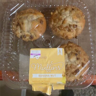 Banana Nut Loaded With Real Bananas And Crunchy Walnuts Muffins, Banana Nut