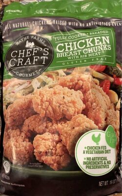 Fully Cooked Breaded Chicken Breast Chunks With Rib Meat