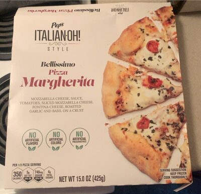 Bellissimo Margherita Mozzarella Cheese, Sauce, Tomatoes, Sliced Mozzarella Cheese, Fontina Cheese, Roasted Garlic And Basil On A Crust Pizza, Bellissimo Margherita