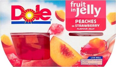 Diced Peaches In Strawberry Flavored Gel, Strawberry