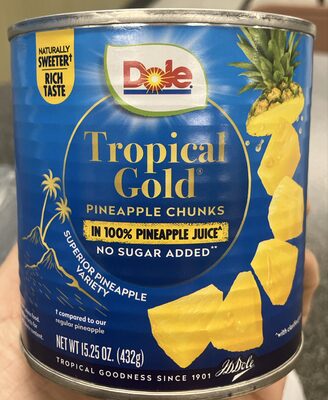 Tropical Gold Pineapple Chunks In Pineapple Juice, Tropical Gold In Pineapple Juice