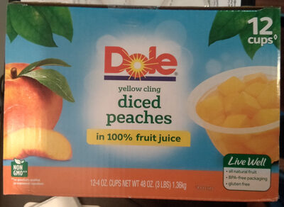 Yellow Cling Diced Peaches In Fruit Juice, Fruit Juice