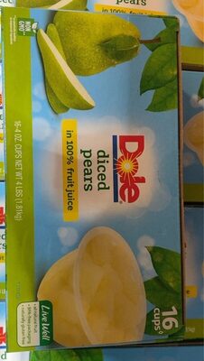 Diced Pears In Fruit Juice, Fruit Juice