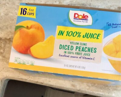 Yellow Cling Diced Peaches In Fruit Juice, Fruit Juice